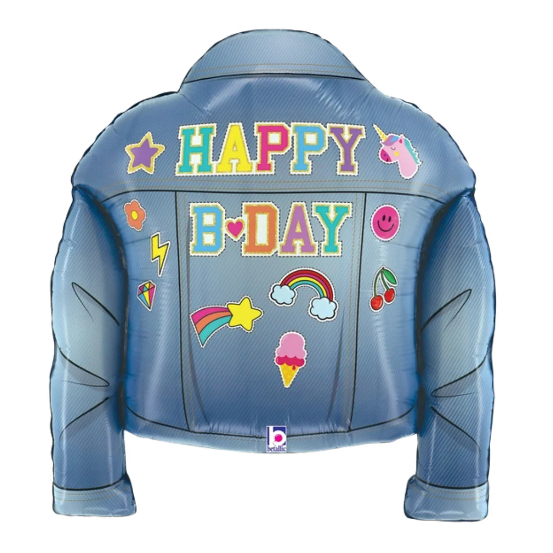 Betallic 26" Birthday Denim Patches Jacket Foil Balloon